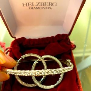 925 Silver Diamond Earrings and Bracelet.
